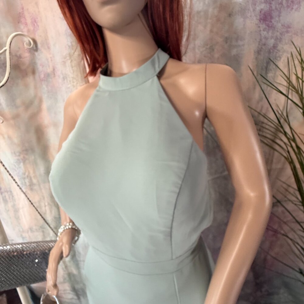 ๐Azazie Elegant Prom - Formal Chiffon Princess Halter Open Back Gown Long Slit - Picture 2 of 16